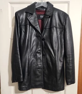 Vintage 90's Wilsons Black Leather Jacket w/Zip-Out Vest Liner Women's Size S - Picture 1 of 9