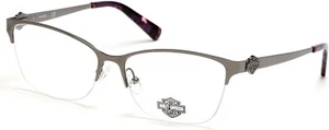 Harley Davidson HD0556 Gunmetal 008 Metal Semi Rim Eyeglasses Frame 54-15-140 RX - Picture 1 of 1