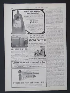1905 Orig. Cera de piso inglesa antigua 9x13, The General Generator, Secor Ads 2 caras - Imagen 1 de 2
