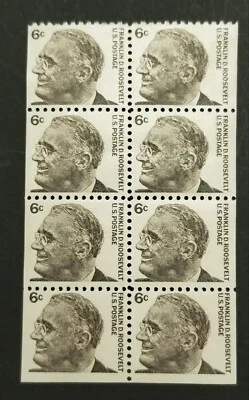 US Scott 1284b Franklin D Roosevelt booklet pane 1967 - 6c FDR Mint MNH z7933 - Image 1 of 2