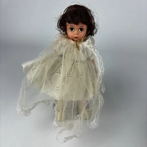 VTG Madame Alexander Doll Bride #435 8" Brown Hair Blue Eyes Miniature Showcase - Picture 1 of 11