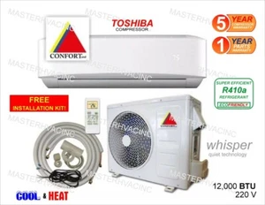 12,000 BTU Mini Split Air Conditioner, Heat Pump ductless 220V 1 Ton With/KIT - Picture 1 of 4