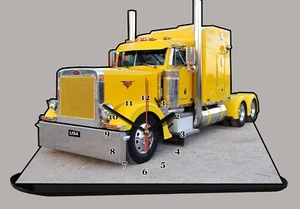 MODEL CARS, TRUCK PETERBILT - 02 with clock 11,8x 7,8 inches - Picture 1 of 1