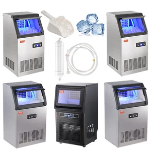 70/80/100/110/130LBS Commercial Ice Maker Bar Restaurant Ice Cube Machine - Picture 1 of 62