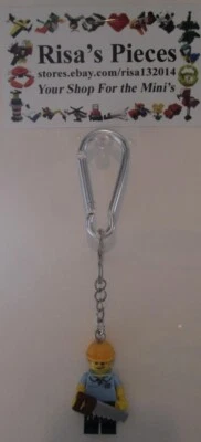 LEGO Mini-Figure Carabiner Keychain - Carpenter (1 Keychain) - Image 1 of 2