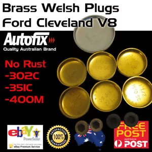 Brass Welch Welsh Freeze Core Plug Set Gallery Kit Fits Ford Cleveland 302 351 - Picture 1 of 3