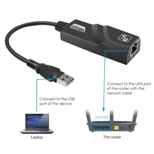 USB 3.0 to RJ45 netowrk cable adapter ethernet rj 45 router hub LAN Gigabit - Imagen 1 de 7