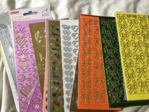 peel offs for card making - Bows, Hearts, Stars - Picture 1 of 15