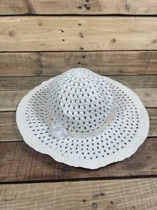 Easter Hat Girls White One Size Toddler Woven Flower Dress Up TeaParty Accessory - Picture 1 of 7