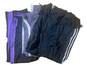 Lot of 5 Athletic Comfort Womens Pants Size M Medium Elastic Waist Black Adidas - Picture 1 of 16