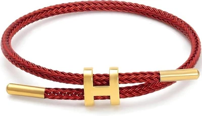 Pulsera ARDILLA JW con Diseño Ajustable Pulida Forma H Hebilla, Roja Foto 1 de 4