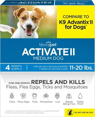 TevraPet Activate II Flea and Tick Prevention for Medium 11-20 lbs, Clear  - Image 1 of 4