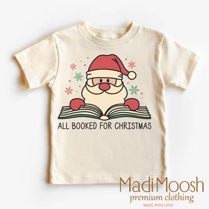 All Booked Santa Christmas Shirt - Christmas Tee - Picture 1 of 6