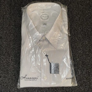 Vintage neu mit Etikett Hennessy tailliertes Hemd Large 16,5 34/35 Einzelnadelnaht grau - Bild 1 von 5