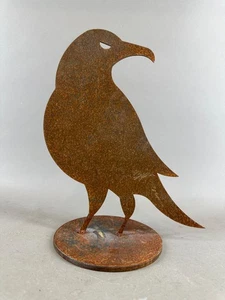 Cuervo Cuervo Pájaro Halloween Andiron Chimenea Hoguera Acero Arte Popular Escultura - Imagen 1 de 10