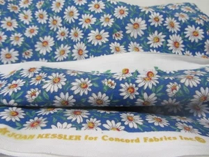 TELAS JOAN KESSLER VINTAGE AZUL CON TELA DE ALGODÓN MARGARITA BLANCA 3-1/2 YARDAS - Imagen 1 de 1