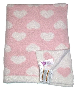 Parents Choice Cozy Knit Baby Blanket Pink Cream Hearts Chenille Security Lovey - Picture 1 of 2