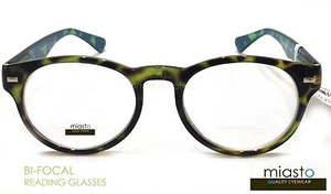(2 PARES/2 COLORES) MIASTO BIFOCAL LECTOR REDONDO GAFAS DE LECTURA +2,25 TORTUGA - Imagen 1 de 6