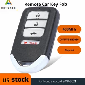for Honda Accord 2018 2019 2020 2021 Keyless Entry Smart Prox Remote Key Fob - Picture 1 of 4