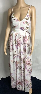 Miss Avenue Pink Floral Maxi Dress Size M Medium Floor Length Maxi Open Back NEW - Picture 1 of 7