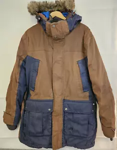 Lands End Mens L 42-44 Goose Down Parka Jacket Full Zip Hooded Lined Gorpcore - Picture 1 of 16