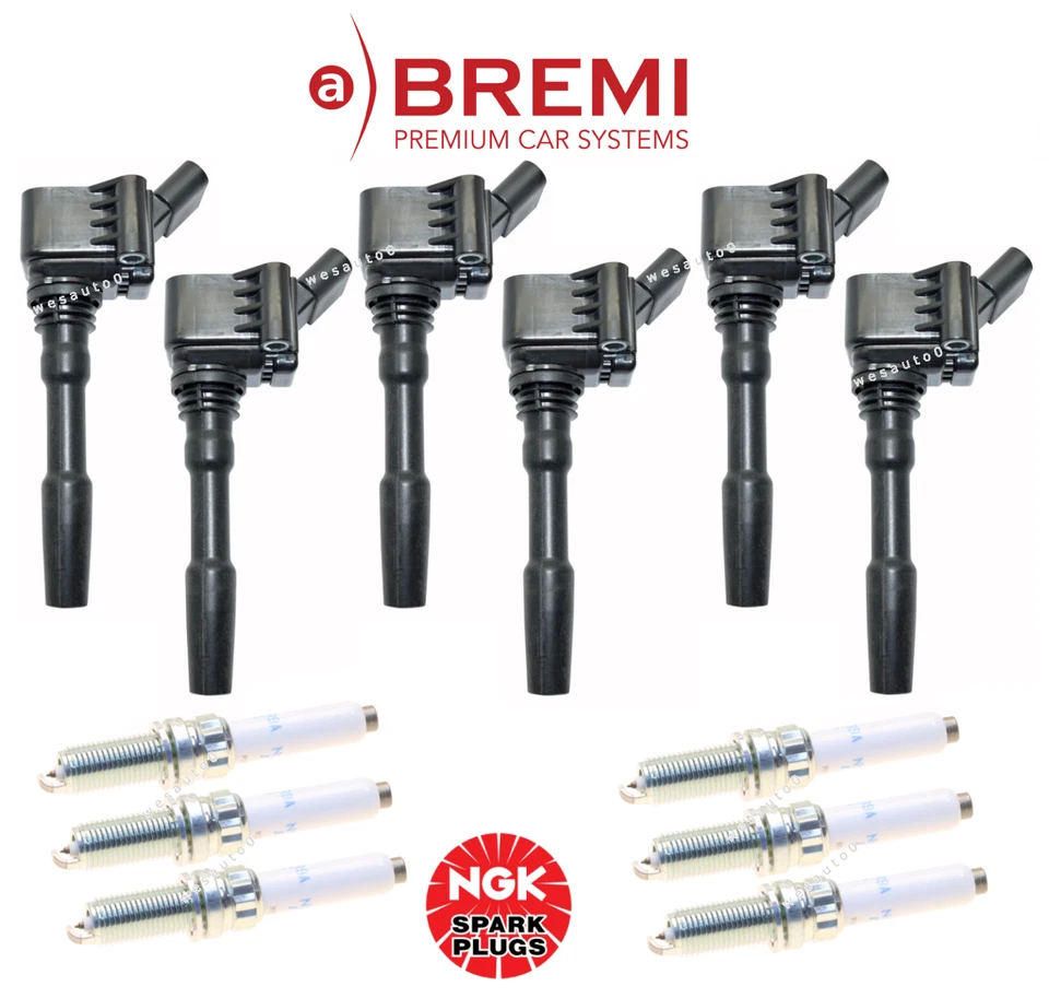 Ignition Coil & Spark Plug Iridium (6sets) OES for Porsche Macan Panamera V6 - Image 1 of 1