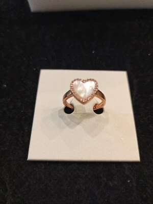 Anello Cuore 3ndy Jewels Argento 925 Rosé Zircone Bianco Madreperla - Immagine 1 di 4