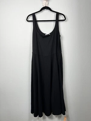 Nuevo sin etiquetas Vestido Reformation Jeans Negro Mary Midi Talla 1X Bolsillos Elásticos Foto 1 de 4