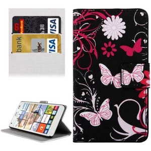 Etui na telefon komórkowy Ochrona Case Cover Wallet do Microsoft Lumia 850 Motyle Różowe - Zdjęcie 1 z 5