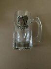 Bald Eagle Sports Beer Mug VTG Clear Glass With Pewter Eagle Badge USA Collector