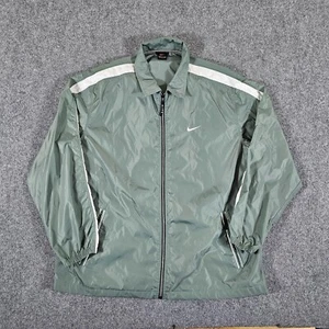 Vintage Ende der 90er Nike schwarz/rot Etikett durchgehender Reißverschluss Windbreaker türkis Herren Größe XL - Bild 1 von 9