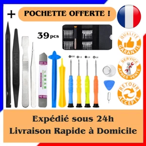 ✅Kit Outils Tournevis IPhone 4 5 6 7 8 X 11 12 13 IPad Réparation 39pcs « NEUF » - Zdjęcie 1 z 7