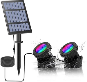 2 in 1 Solar Pond Light Underwater Pond Lights Submersible Led Fountain Lights - Picture 1 of 11