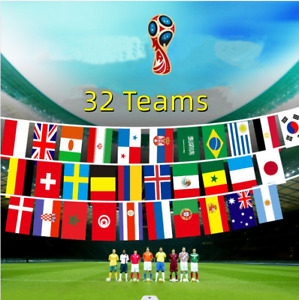 2022 World Cup Qutar Top 32 Teams International 10M Flag Bunting