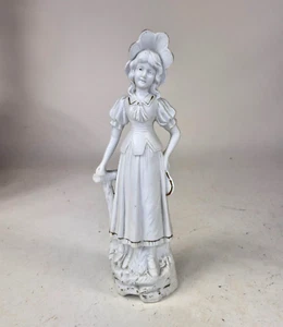 Antica statuina ragazza vittoriana tedesca bisque 9 1/8" - Foto 1 di 17