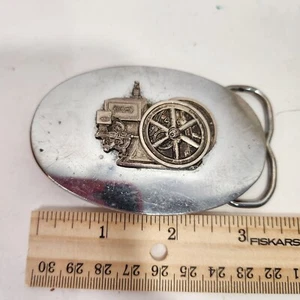 Vintage Dampfmaschine Silber Messing Gürtelschnalle Aminco - Bild 1 von 5
