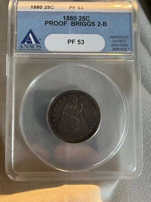 1880 Seated Liberty Quarter ,  AU53 , Rare date & Grade - Image 1 of 4