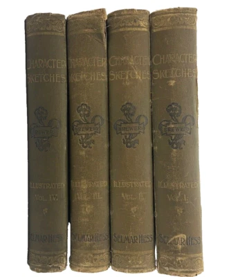 1892 Character Sketches Romance Fiction Drama Rev Brewer Illus 4 Vol Book Set - Image 1 of 4