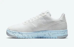 Womens Nike Air Force 1 Low Crater Flyknit White Blue Platinum DC7273-100 sz 7.5 - Picture 1 of 6