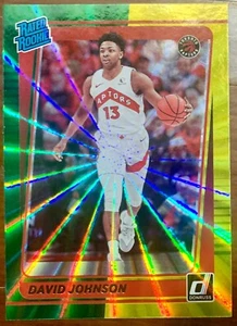 2021-22 Donruss Rated Rookie Green Yellow Laser #243 David Johnson RC Raptors - Bild 1 von 2