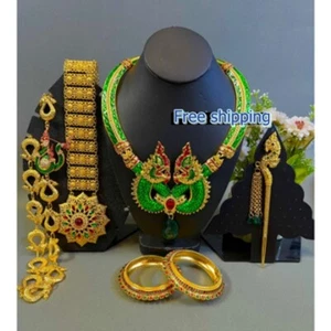 Juego de joyería Naga baile Ramthai conjunto joyería disfraz boda ocasional ¡NUEVO!¡! - Imagen 1 de 6