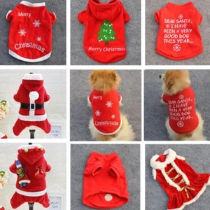 New Christmas Pattern Summer Autumn Puppy Small Dog Cat Pet Coat T-Shirt Clothes - Picture 1 of 55