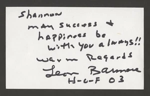 Leon Baremore signed autograph auto 3x5 index card Basketball Hall of Fame S1013 - Picture 1 of 1