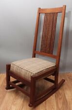 Authentic Arts & Crafts Mission Oak Gustav Stickley Spindle Rocker Rocking Chair