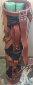 RARE NEW MacKenzie style All Leather PatchWork Pattern Golf Bag NEW !!! - Picture 1 of 6