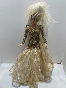 Rustie Las Vegas Show Girl Sequin & Feathers Porcelain Doll 18"