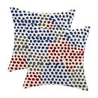  4th of July Polka Dot Pillow Covers 18x18 Inch Navy Blue Red Grey Polka Dots