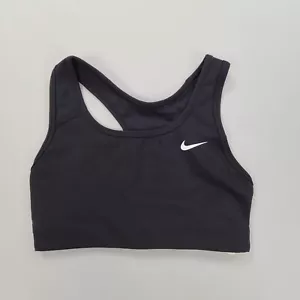 Nike Bra Womens Extra Small Black Sports Bra Swoosh Support Non Padded Ladies - Picture 1 of 9
