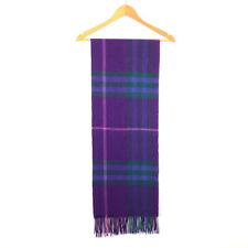 BURBERRY LONDON Cashmere Scarf Check Pattern Made in England Purple