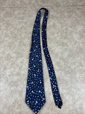 Peanuts Joe Cool Snoopy Necktie Blue Comic Strip 100% Silk - Image 1 of 4